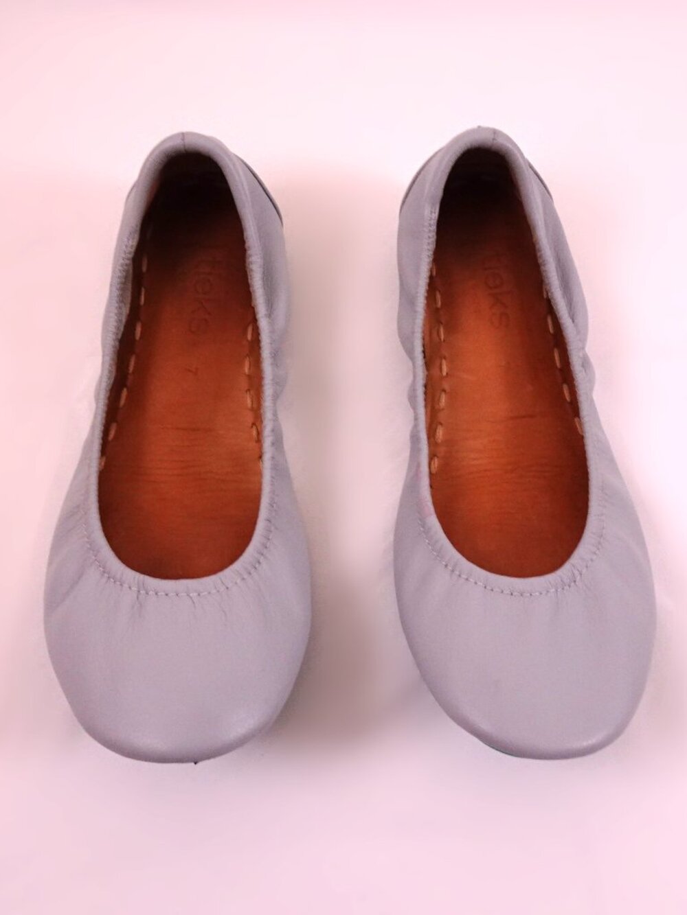 Tieks Gavrieli Sz 7 Cool Grey Ballet Flat Gray Italian Leather Shoes Handcrafted
